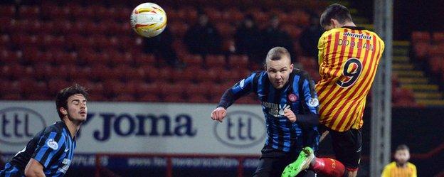 Kris Doolan scores for Partick Thistle against Hamilton Academical