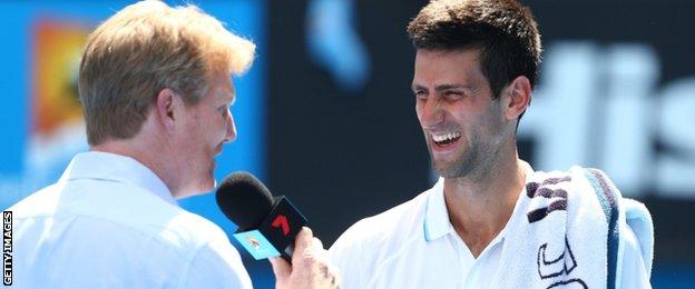 Novak Djokovic and Jim Courier