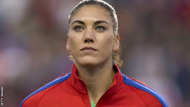 US women's team goalkeeper Hope Solo