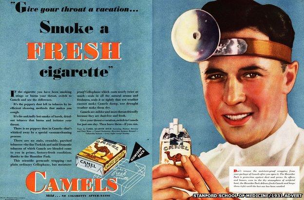 Camel tobacco advertisement showing a doctor