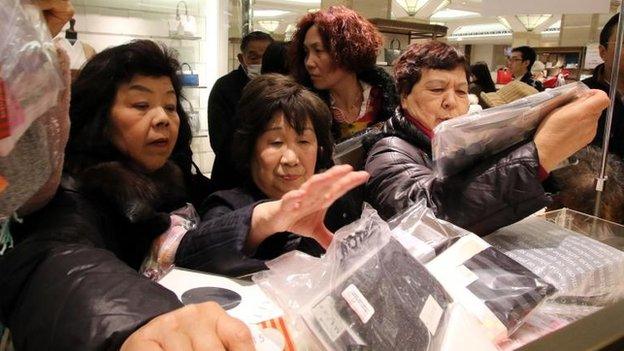 Shoppers in Tokyo