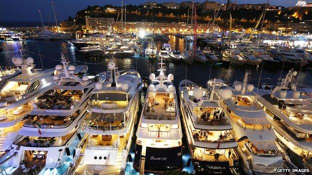 Luxury yachts at Monaco