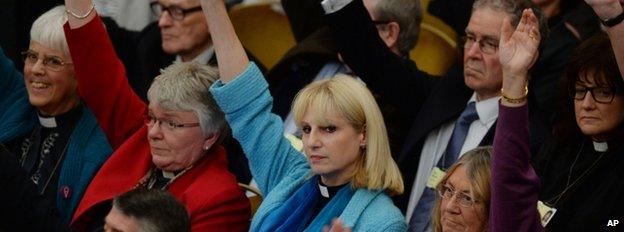 People voting at the Church of England's General Synod