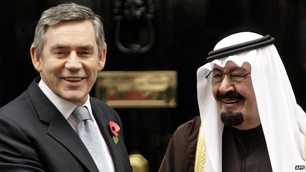 Gordon Brown with King Abdullah bin Abdulaziz of Saudi Arabia