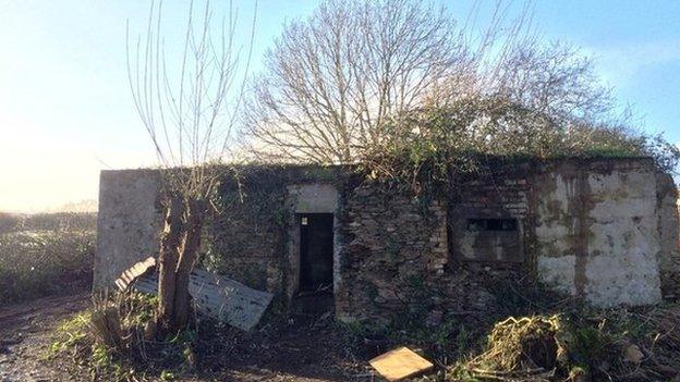 Abandoned World War II pillbox on the banks of the Bridgwater and Taunton Canal