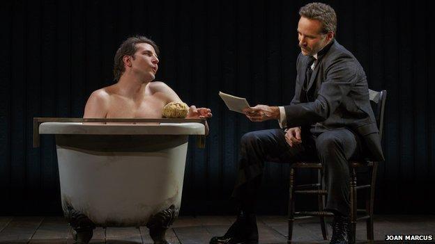 Bradley Cooper and Alessandro Nivola in The Elephant Man