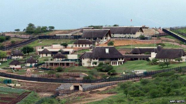 A general view of South Africa President Jacob Zuma's private Nkandla home on 12 October 2012