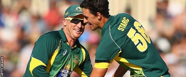 Brad Haddin and Mitchell Starc