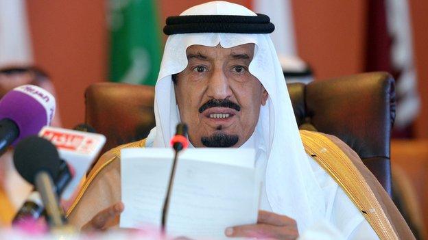 Saudi Crown Prince Salman bin Abdulaziz al-Saud speaks on 14 May 2014 in Saudi Arabia