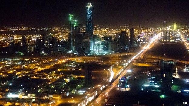 The skyline of Riyadh, Saudi Arabia, 28 March 2014