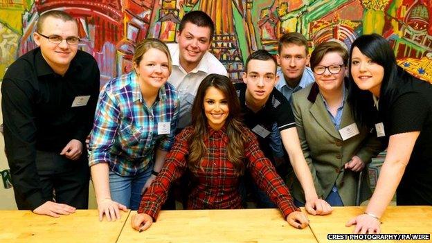 Cheryl Fernandez-Versini with young people