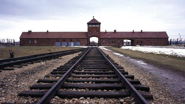 A view of the Auschwitz concentration camp