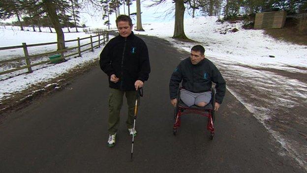 Steven Thomas and Ben Parkinson at Castle Craig Hospital in Peeblesshire