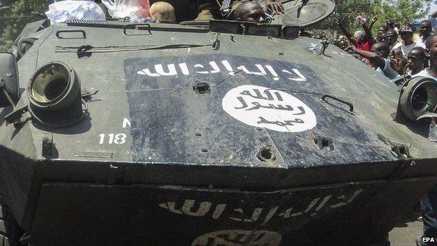 An armoured vehicle recaptured from Boko Haram, Maiduguri, Nigeria - Wednesday 17 September 2014