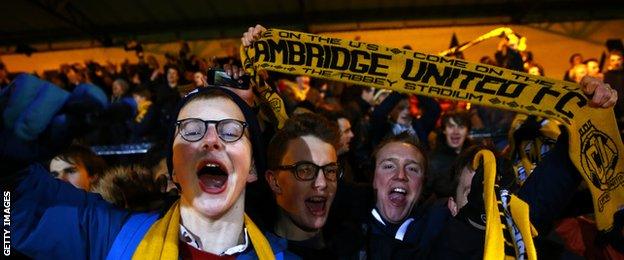 Cambridge United's fans created a partisan atmosphere at the Abbey Stadium