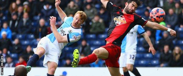 Chris Taylor equalises for Blackburn Rovers against Swansea