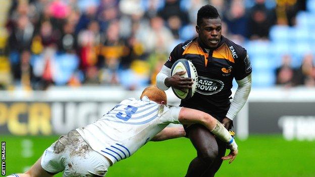 Christian Wade on the attack for Wasps