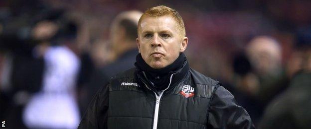 Bolton manager Neil Lennon