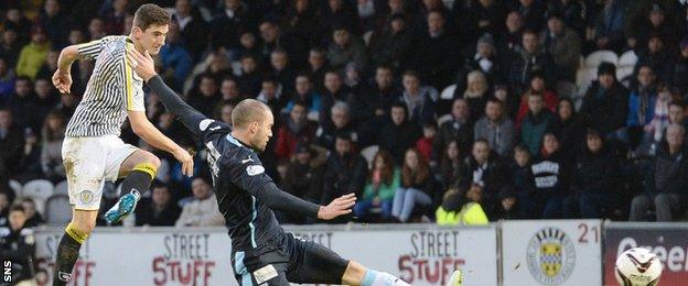 Kenny McLean scores for St Mirren against Dundee