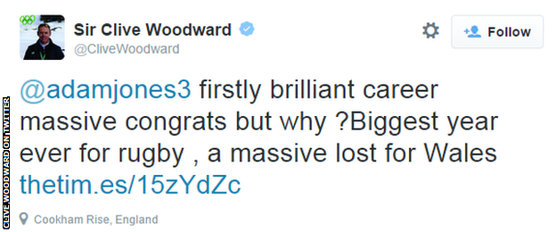 Sir Clive Woodward tweet