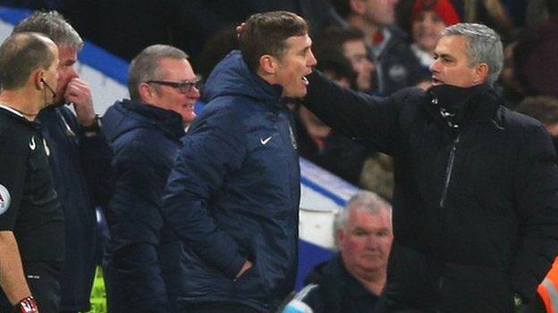 Phil Parkinson and Jose Mourinho at the end of the FA Cup tie