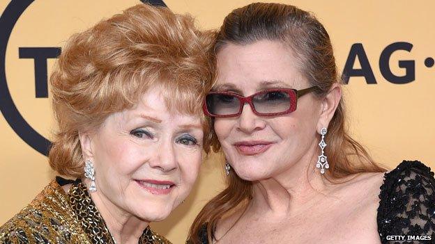 Debbie Reynolds and Carrie Fisher