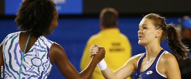 Venus Williams and Agnieszka Radwanska