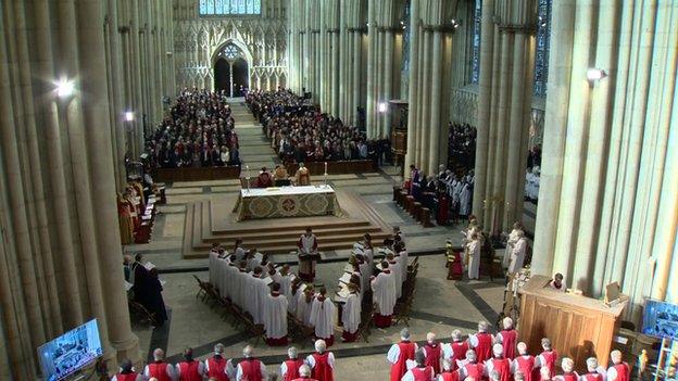 Hundreds of people are inside York Minster