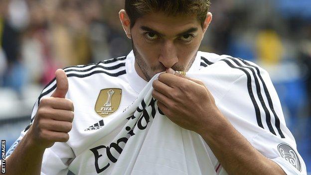 Lucas Silva at his Real Madrid unveiling