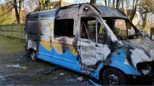 Burnt out van