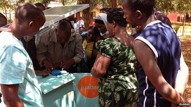 New solar kiosk entrepreneurs being trained by Juabar