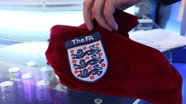 The bag containing the FA Cup draw balls