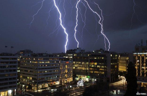 Lightning over Athens, 26 January