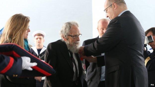 Michael d'Alton received the Legion d'Honneur on board the French navy ship Somme in Dublin Port