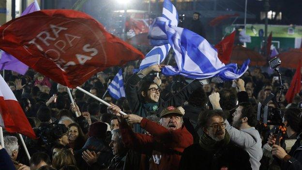 Syriza party supporters