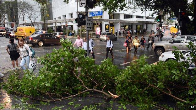 Aftermath of thunderstorm in Brisbane