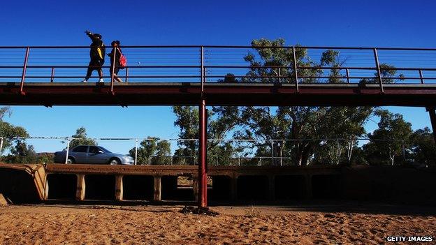 Dried-up riverbed in Alice Springs