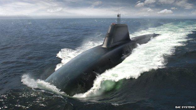 BAE Systems' artists impression of submarines due to replace the Vanguard-class boats which carry Trident missiles