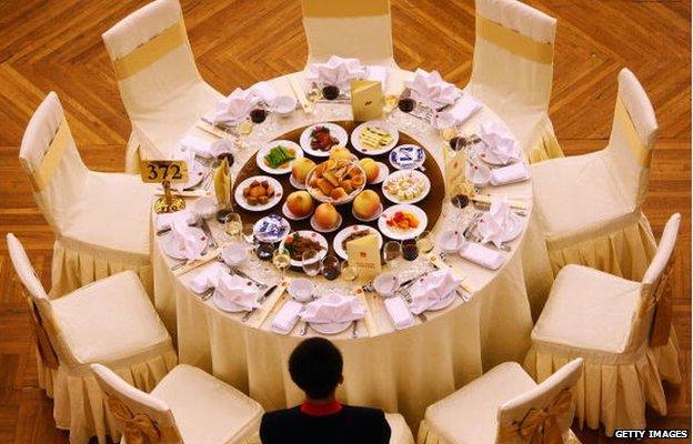 A banquet is held marking the 60th anniversary of the founding of the People's Republic of China on 30 September 2009 at the Great Hall of the People in Beijing, Chin