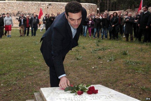 Alexis Tsipras lays wreath to murdered communists