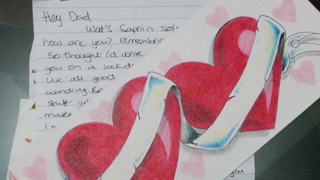 Cards sent from Manzoor to his son Suleman