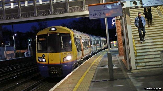 Train pulling into station