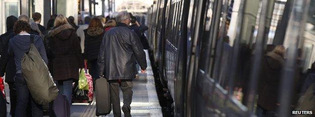 Passengers on platform