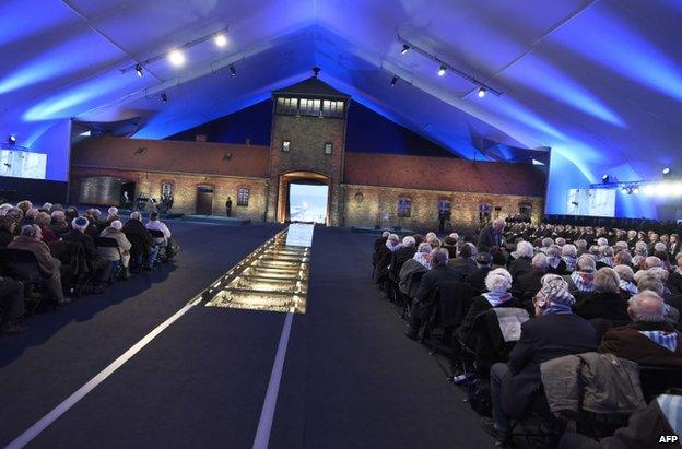 Auschwitz survivors at the 70th anniversary ceremony, 27 January