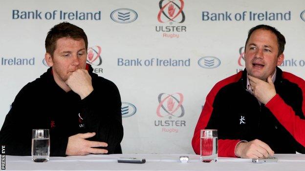 Jonny Bell and David Humphreys at an Ulster press conference