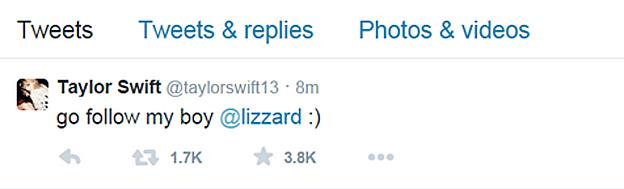 Taylor Swift's Twitter Page