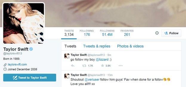 Taylor Swift's Twitter Page