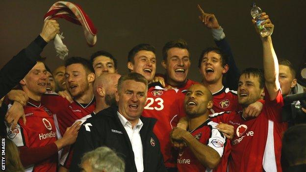 Walsall celebrate reaching Wembley