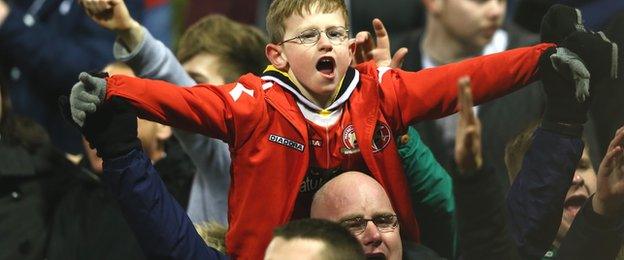 Walsall fans celebrate