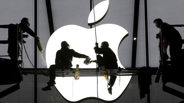 Preparations for the opening of an Apple store in Hangzhou, Zhejiang province